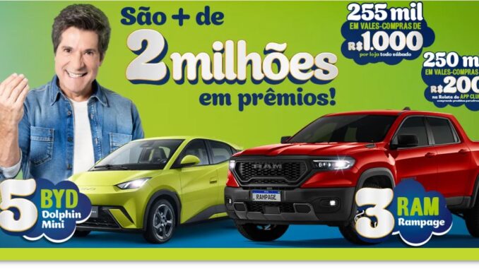confiança-supermercados O Supermercado Confiança traz uma promoção imperdível:a cada compra você tem a chance de ganhar um BYD King Híbrido 0km, e ainda contribui para um mundo melhor ao evitar o uso de sacolas plásticas.