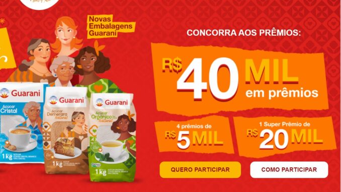 A Guarani, marca tradicional no mercado de açúcar, lança a promoção "Novas Embalagens Guarani", que celebra a representatividade e premia seus consumidores com prêmios em dinheiro.