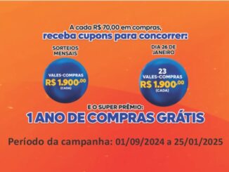 O Supermercado Bandeiras celebra seu 24º aniversário com a incrível promoção "Encher o Carrinho é Tudo de Bom!". Os clientes terão a chance de transformar suas compras em prêmios espetaculares, incluindo um vale-compra de R$ 22.800,00.